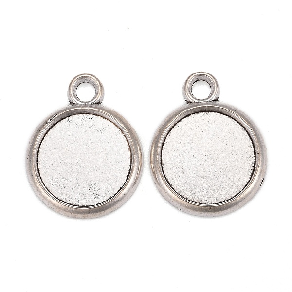 

PandaHall Tibetan Style Pendant Cabochon Settings, Cadmium Free & Lead Free, Antique Silver, Flat Round Tray: 15mm, 23.5x18.8x2.5mm, Hole...