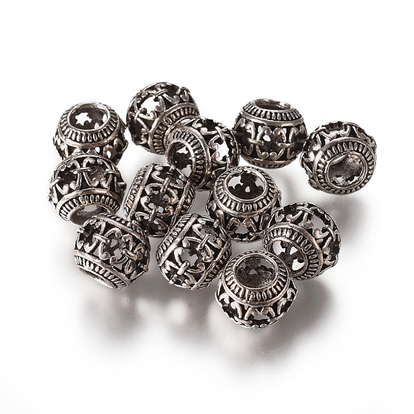 

PandaHall Tibetan Style European Beads, Rondelle, Antique Silver, 11x9mm, Hole: 4.5mm Alloy Rondelle