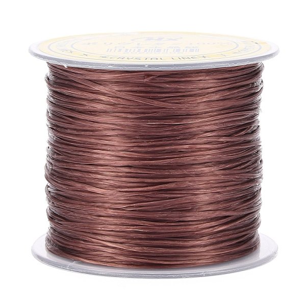 

PandaHall Japanese Flat Elastic Crystal String, Polyester Thread, for Stretch Bracelets Gemstone Jewelry Making, Sienna, 0.5mm, about 65.6..., Brown