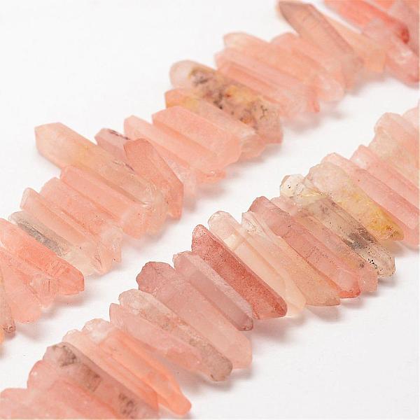 

PandaHall Natural Quartz Crystal Beads Strands, Dyed, Faceted, Nuggets, PeachPuff, 13~48x7~12x3.5~10mm, Hole: 2mm, 14.9 inch(38cm) Quartz..., Brown