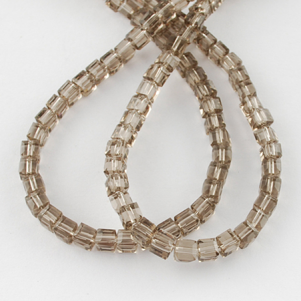 

PandaHall Glass Bead Strands, Faceted, Cube, Tan, 6x6x6mm, Hole: 1mm, about 100pcs/strand, 22 inch Glass Cube Orange