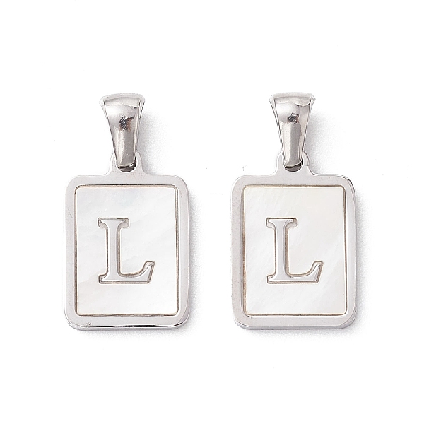 

PandaHall 304 Stainless Steel Pave Shell Pendants, Rectangle Charm, Stainless Steel Color, Letter L, 17.5x12x1.5mm, Hole: 3x5mm Stainless...