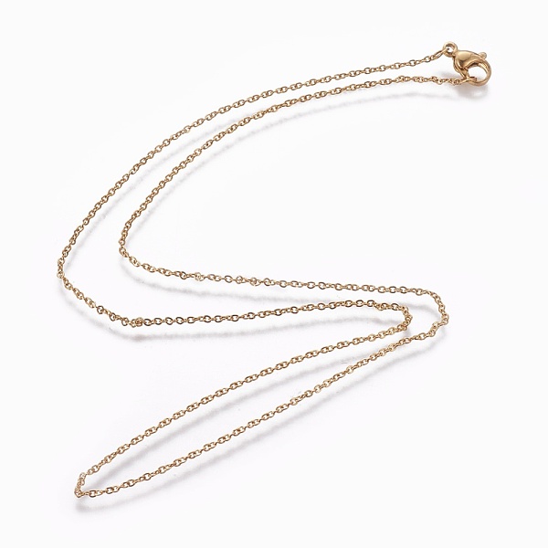 

PandaHall 304 Stainless Steel Cable Chain Necklaces, with Lobster Claw Clasps, Golden, 17.71 inch(45cm) 304 Stainless Steel