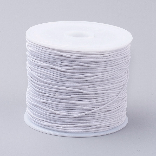 

PandaHall Elastic Cords, White, 0.6mm, about 37.18~40.46 yards(34~37m)/roll Elastic Fibre Round White