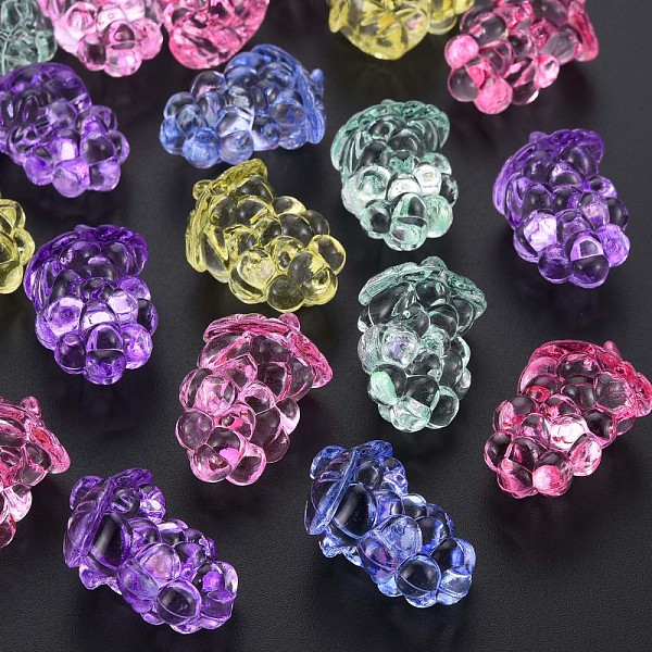 

PandaHall Transparent Acrylic Beads, Grape, Mixed Color, 29x19.5x14mm, Hole: 3.5mm, about 124pcs/500g Acrylic Fruit Multicolor
