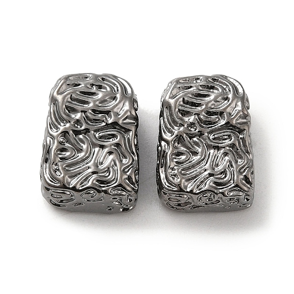 

PandaHall Brass Bead, Textured, Rectangle, Gunmetal, 12.5x9x6mm, Hole: 3.5x2.5mm Brass Rectangle