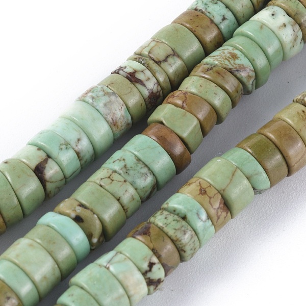 

PandaHall Natural Howlite Beads Strands, Heishi Beads, Dyed & Heated, Flat Round/Disc, Dark Sea Green, 6x3mm, Hole: 0.8mm, about...