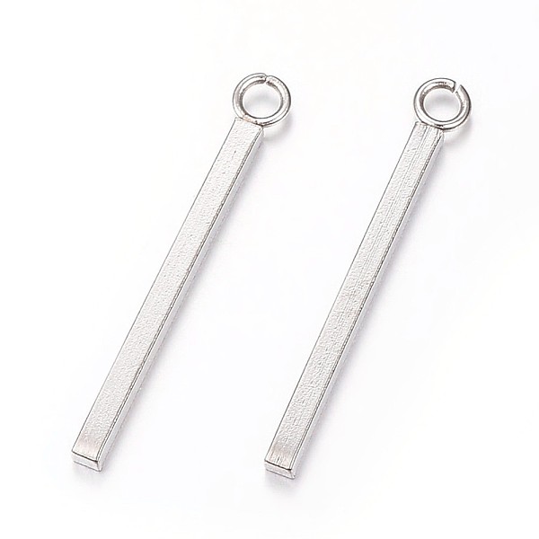 

PandaHall 304 Stainless Steel Pendants, Rectangle/Bar, Stainless Steel Color, 43x1.5x1.5mm, Hole: 2mm 304 Stainless Steel Rectangle
