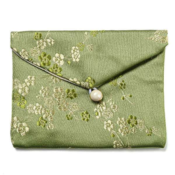 

PandaHall Chinese Style Floral Cloth Jewelry Storage Pouches, with Plastic Button, Rectangle Jewelry Gift Case for Bracelets, Earrings...