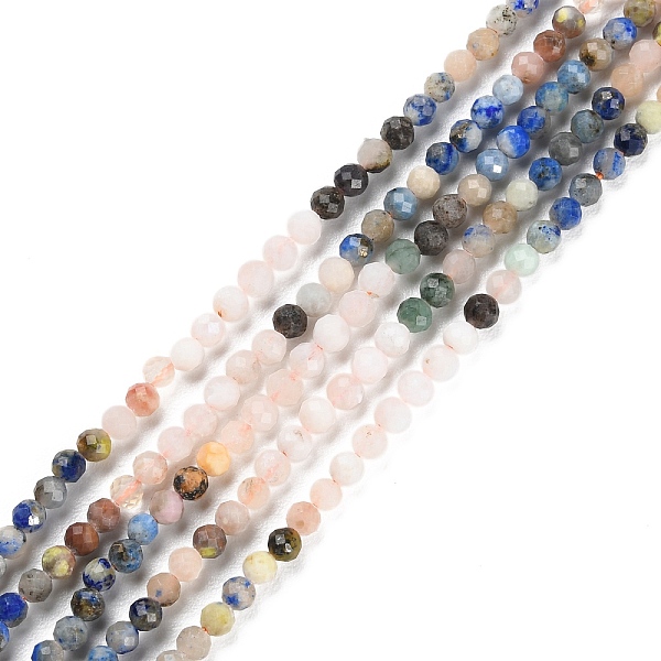 

PandaHall Natural Mixed Gemstone Beads Strands, Faceted, Round, 3~3.5mm, Hole: 0.6mm, about 117~126pcs/strand, 15.16''~15.55''(38.5~39.5cm)...