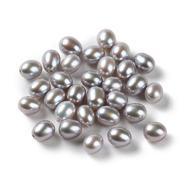 

PandaHall Dyed Natural Cultured Freshwater Pearl Beads, Half Drilled, Rice, Grade 5A, Dark Gray, 5.5~6x4~5mm, Hole: 0.8mm Pearl Rice