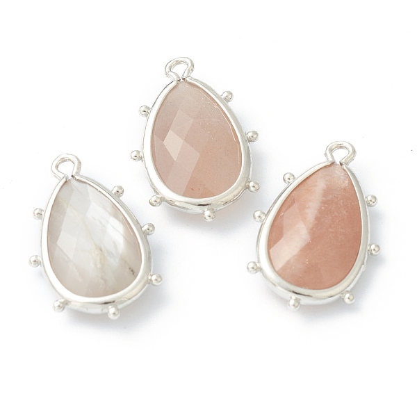 

PandaHall Natural Sunstone Pendants, with Platinum Brass Edge, Faceted, Teardrop, 22.5x14x5.5mm, Hole: 1.6mm Sunstone Teardrop