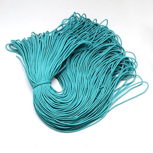 

PandaHall Polyester & Spandex Cord Ropes, 16-Ply, Dark Cyan, 2mm, about 109.36 yards(100m)/bundle Polyester Cyan