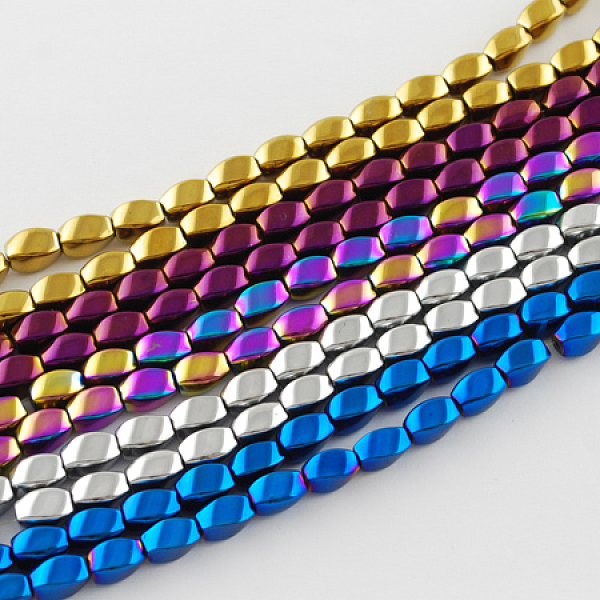 

PandaHall Non-magnetic Synthetic Hematite Beads Strands, Grade A, Twist Oval, Mixed Color, 12x6x6mm, Hole: 1mm Non-magnetic Hematite Oval..., Multicolor