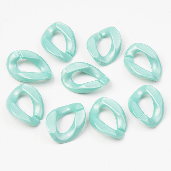 

PandaHall Opaque Acrylic Linking Rings, Quick Link Connectors, For Jewelry Curb Chains Making, Twist, Pale Turquoise, 23x16.5x4.5mm, Inner...