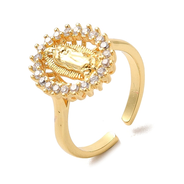 

PandaHall Brass Micro Pave Cubic Zirconia Open Rings, Real 18K Gold Plated, Inner Diameter: 18mm Brass+Cubic Zirconia Others