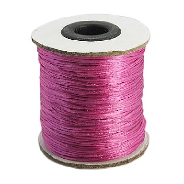 

PandaHall Nylon Thread, Rattail Satin Cord, Nylon Jewelry Cord for Braided Jewelry Making, Round, Medium Violet Red, 1mm, about...