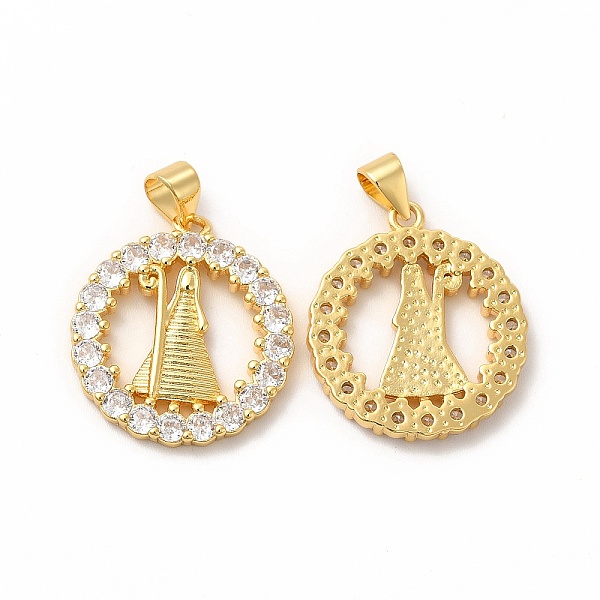 

PandaHall Rack Plating Brass Micro Pave Cubic Zirconia Pendants, Long-Lasting Plated, Cadmium Free & Lead Free, Flat Round with Human Charm..., Clear