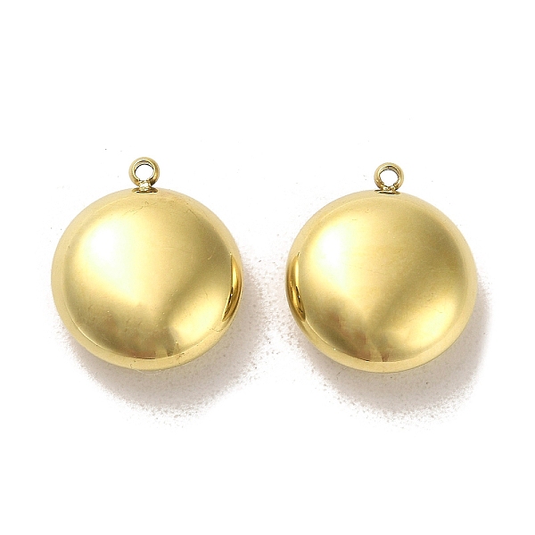 

PandaHall 304 Stainless Steel Pendants, Flat Round Charms, Real 14K Gold Plated, 19.5x17x7.5mm, Hole: 1.4mm 304 Stainless Steel Flat Round