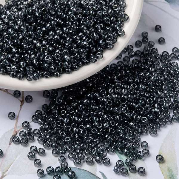 

PandaHall MIYUKI Round Rocailles Beads, Japanese Seed Beads, 8/0, (RR178) Transparent Gray Luster, 3mm, Hole: 1mm, about 2111~2277pcs/50g...