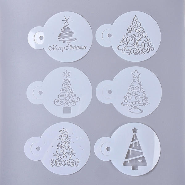 

PandaHall Plastic Drawing Stencil, Drawing Scale Template, for Painting on Scrapbook Fabric Tiles Floor Furniture Wood, Christmas Tree..., White