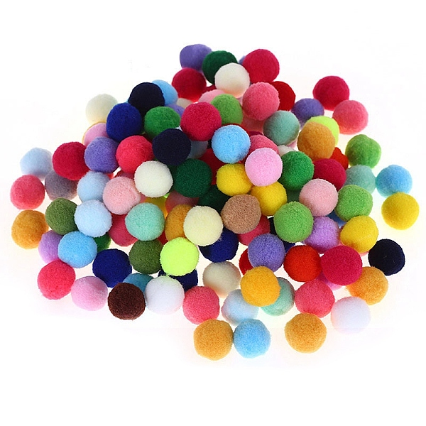 

PandaHall Handmade DIY Doll Craft Polyester Pom Pom Balls, Mixed Color, 2cm Polyester Round Multicolor