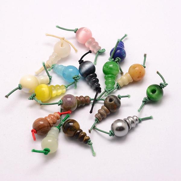 

PandaHall Synthetic Mixed Stone 3 Hole Guru Beads, T-Drilled Beads, For Buddhist Jewelry Making, Dyed, 17.5~18x10~10.5mm, Hole: 2mm Mixed...
