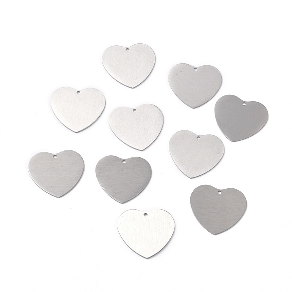 

PandaHall 304 Stainless Steel Pendants, Double Side Drawbench, Stamping Blank Tag, Heart, Stainless Steel Color, 27.5x30x1mm, Hole: 1.8mm...