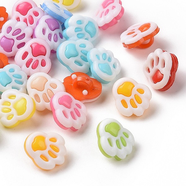 

PandaHall Acrylic Shank Buttons, 1-Hole, Dyed, Palm, Mixed Color, 13x12x4mm, Hole: 3mm Acrylic Palm Multicolor