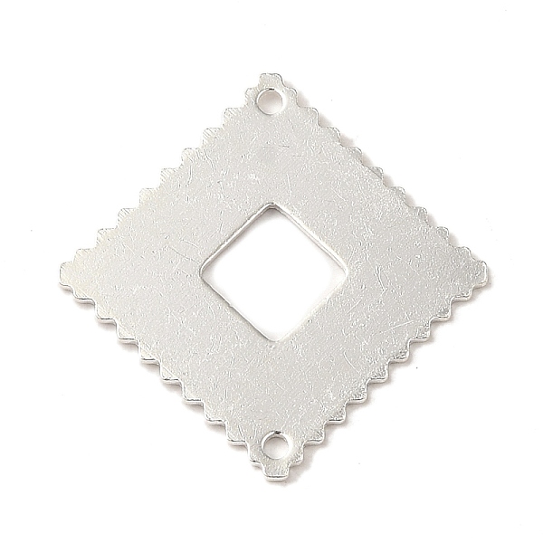 

PandaHall Brass Connector Charms, Lace Edged Rhombus Links, 925 Sterling Silver Plated, 21.5x21.5x0.8mm, Hole: 1.2mm Brass Rhombus