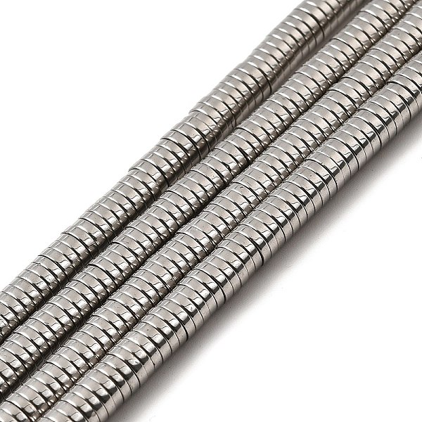 

PandaHall Non-magnetic Synthetic Hematite Beads Strands, Heishi Beads, Disc/Flat Round, Silver Plated, 4x1mm, Hole: 1mm, 15.7 inch, about...