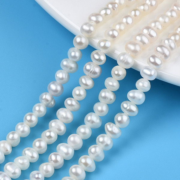 

PandaHall Natural Cultured Freshwater Pearl Beads Strands, Potato, Seashell Color, 3.5~4.5x4.5~6x4.5~5mm, Hole: 0.7mm, about 80~82pcs/strand...