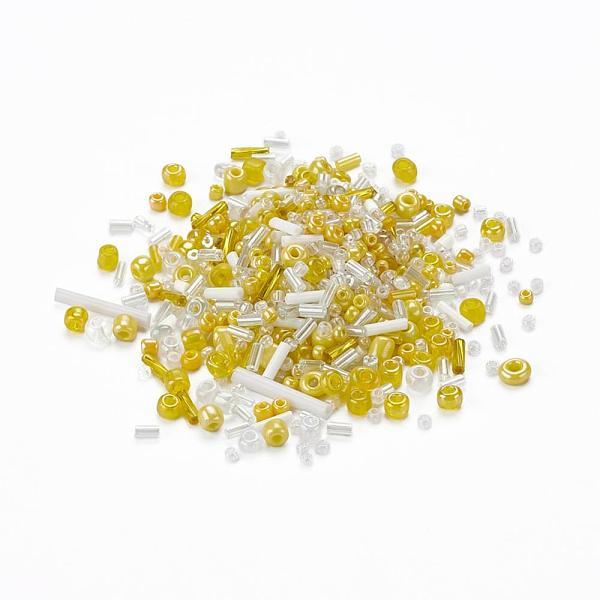 

PandaHall Glass Seed Beads, Mixed Style, Mixed Shapes, Yellow, 1~7x2~4mm, Hole: 0.7~1mm Glass Mixed Shapes Yellow