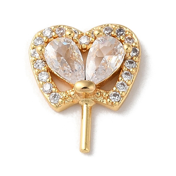 

PandaHall Rack Plating Brass Cubic Zirconia Cabochons, Fan Shape, Real 18K Gold Plated, 11.5x10x3mm Brass Fan Clear