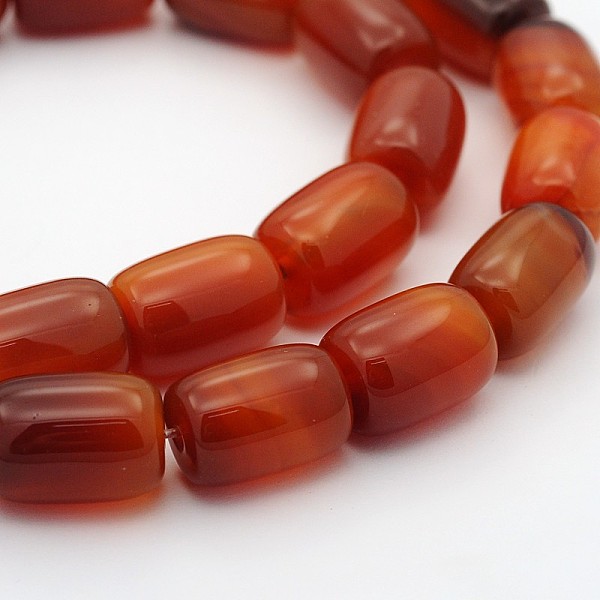 

PandaHall Barrel Natural Carnelian Beads Strands, Dyed & Heated, 15x11mm, Hole: 1mm, about 25pcs/strand, 16 inch Carnelian Barrel Red