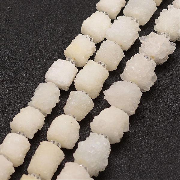 

PandaHall Electroplate Natural Druzy Crystal Bead Strands, Nuggets, AB Color Plated, 12~25x10~18mm, Hole: 2mm, about 24pcs/strand, 15.7 inch...