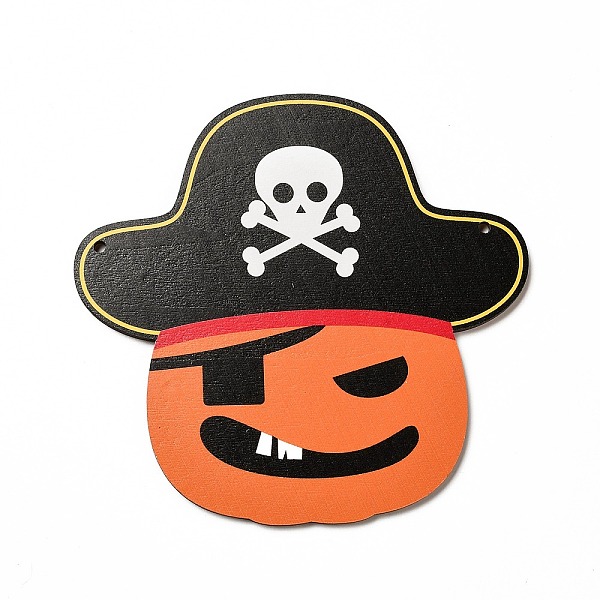 

PandaHall Single Face Printed Wood Big Pendants, Halloween Charms, Pumpkin, 143x148x4mm, Hole: 4mm Wood Pumpkin