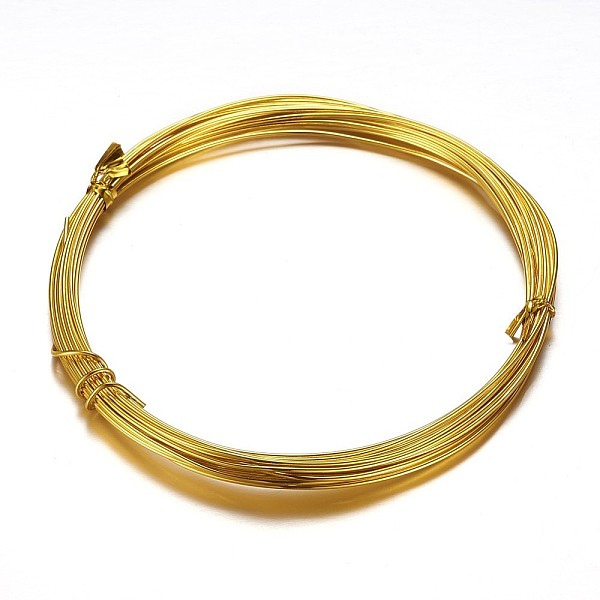 

PandaHall Round Aluminum Craft Wire, for DIY Arts and Craft Projects, Gold, 12 Gauge, 2mm, 5m/roll(16.4 Feet/roll) Aluminum Round Gold