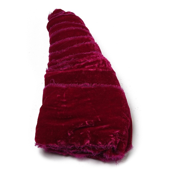 

PandaHall Olycraft 1 Roll Polyester Cloth Ribbons, with Raw Edge, Garment Accessories, Dark Red, 3-1/8 inch(80mm), about 3 Yards/roll...