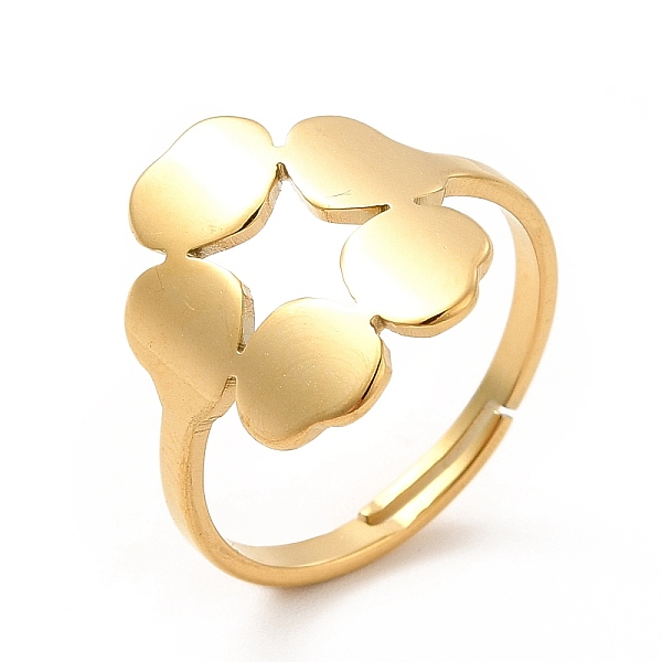 

PandaHall Ion Plating(IP) 201 Stainless Steel Flower Adjustable Ring for Women, Real 18K Gold Plated, US Size 6 1/2(16.9mm) 201 Stainless...