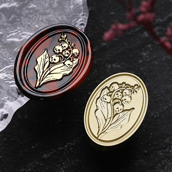 

PandaHall Halloween Theme Golden Tone Brass Wax Seal Stamp Head, for DIY Wax Seal Stamp Making, Flower, 30x20x15mm, Hole: 7mm Brass Flower