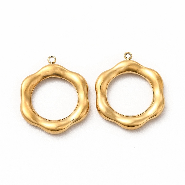

PandaHall Ion Plating(IP) 304 Stainless Steel Pendants, Flower, Real 14K Gold Plated, 22x18.5x3.5mm, Hole: 1.5mm 304 Stainless Steel Flower