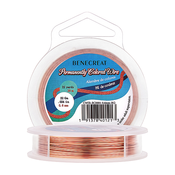  BENECREAT 18-Gauge Jewelry Beading Wire, Tarnish Resistant  Antique Bronze Wire for Jewelry Craft Making, 33-Feet/11-Yard