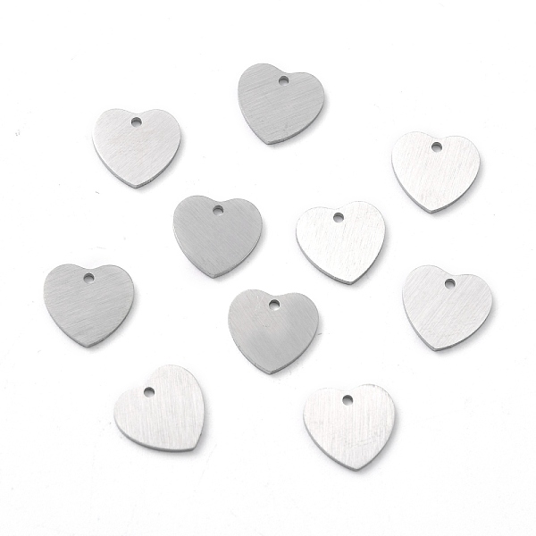 

PandaHall 304 Stainless Steel Pendants, Double Side Drawbench, Stamping Blank Tag, Heart, Stainless Steel Color, 9.5x10x1mm, Hole: 1mm 304...