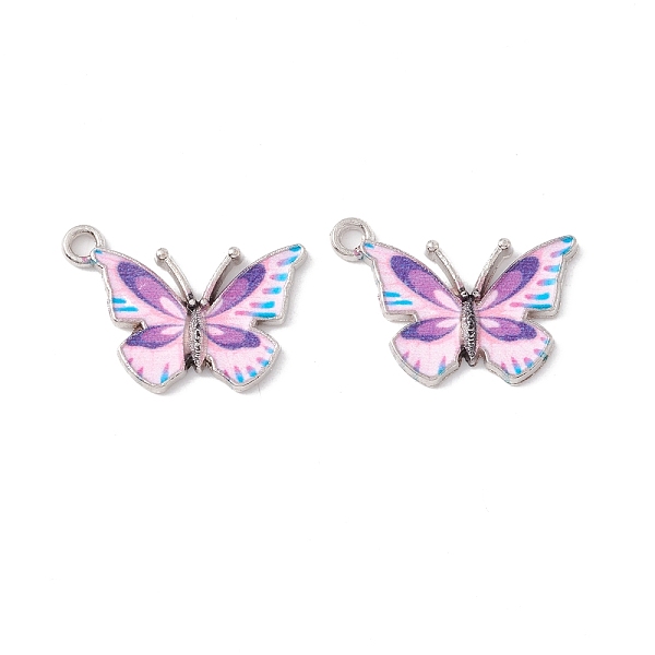 

PandaHall Alloy Enamel Pendants, Platinum, Butterfly, Colorful, 22x19x2mm, Hole: 1.8mm Alloy+Enamel Butterfly