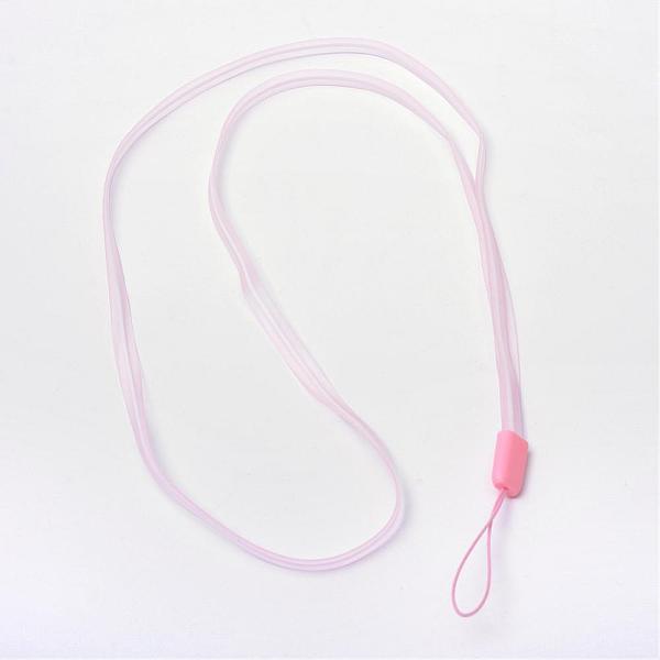 

PandaHall Rubber Lanyard Straps, with Plastic Findings, Pearl Pink, 15.3 inch Synthetic Rubber Pink