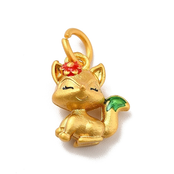 

PandaHall Rack Plating Alloy Enamel Pendants, Cadmium Free & Lead Free, with Jump Ring, Matte Gold Color, Fox, Red, 13.5x11x7mm, Jump Ring...