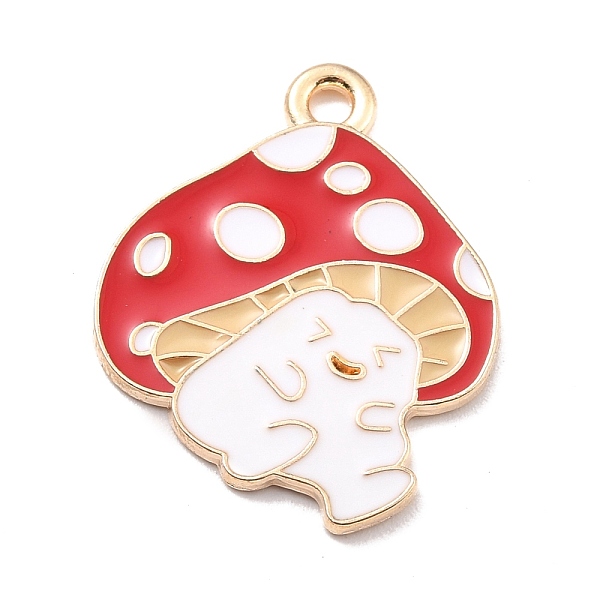 

PandaHall Autumn Theme Alloy Enamel Pendants, Mushroom Elf, Red, 24x19x1mm, Hole: 1.8mm Alloy+Enamel Mushroom Red