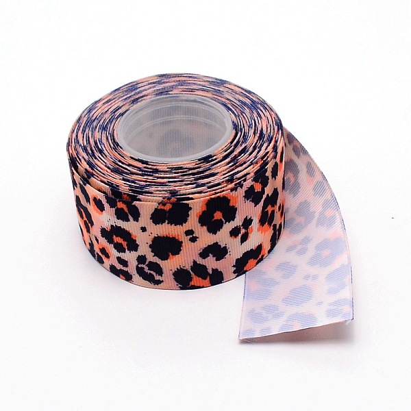 

PandaHall Polyester Ribbon, Leopard Print Theme Pattern, for Gift Wrapping, Floral Bows Crafts Decoration, Coral, 1-1/2 inch(38mm), about..., Red