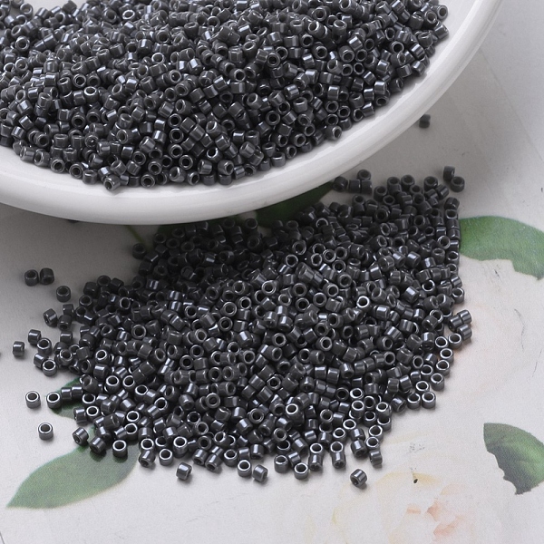 

PandaHall MIYUKI Delica Beads, Cylinder, Japanese Seed Beads, 11/0, (DB0268) Opaque Smoke Luster, 1.3x1.6mm, Hole: 0.8mm, about 2000pcs/10g..., Gray